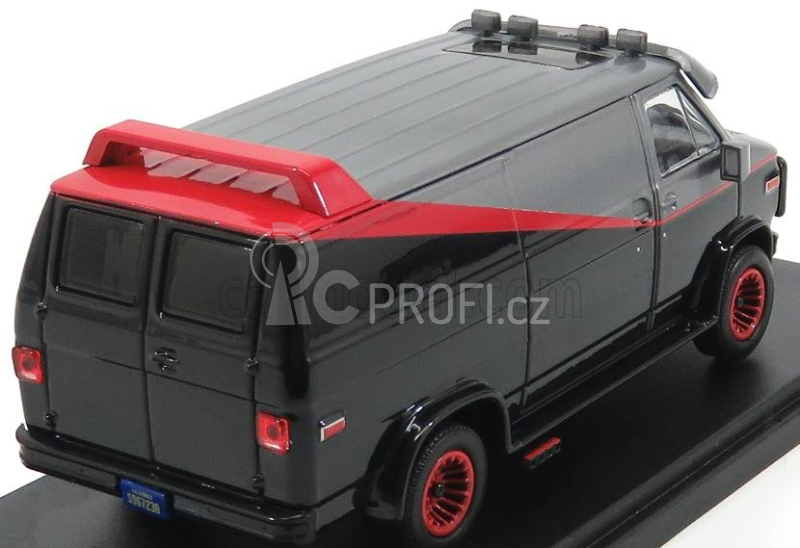 Greenlight GMC Vandura Cargo G.series Van - A-team - 1983 1:43 Černá Červená