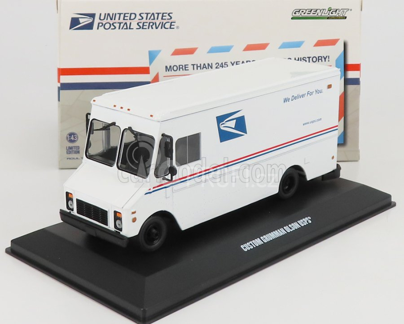 Greenlight Grumman Olson Llv Truck United States Postal Service Delivery 1993 1:43 Bílá