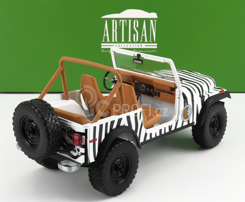 Greenlight Jeep Cj-7 Open 1976 - When Nature Calls - Ace Ventura - Movie 1995 1:18 Černá Bílá