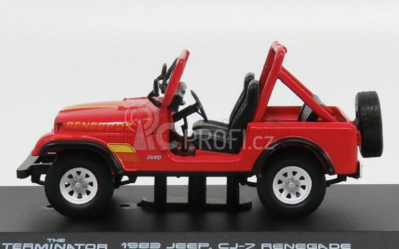 Greenlight Jeep Cj-7 Renegade Open 1983 - The Terminator 1:43 Červená Bílá