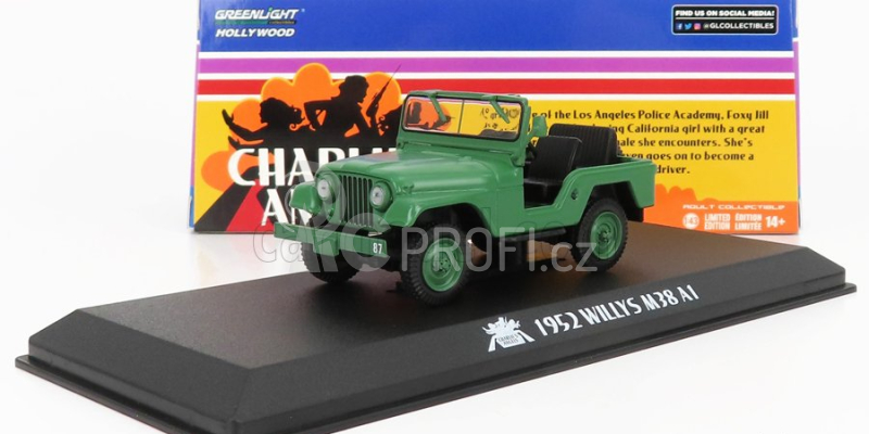 Greenlight Jeep Willys M38 A1 1952 - Charlie's Angels 1:43 Vojenská Zelená