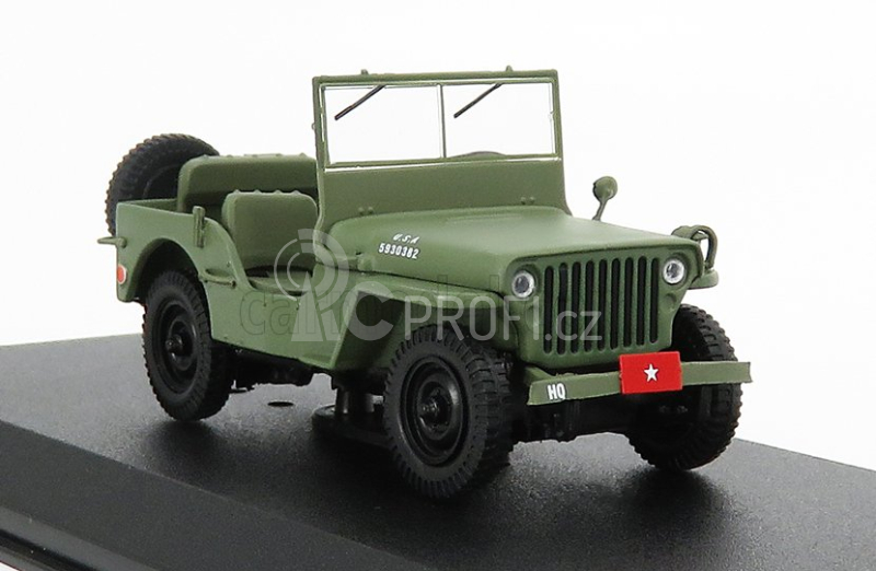 Greenlight Jeep Willys Mb Open 1942 - M-a-s-h 1:43 Vojenská Zelená