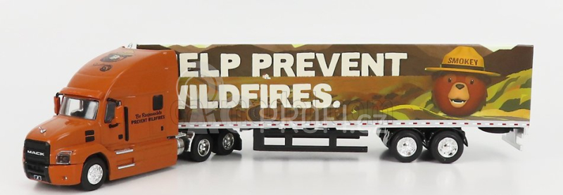 Greenlight Mack Anthem Truck 2019 - Help Prevent Wildfires Smokey Bear 1:64 Světle Hnědá Bílá