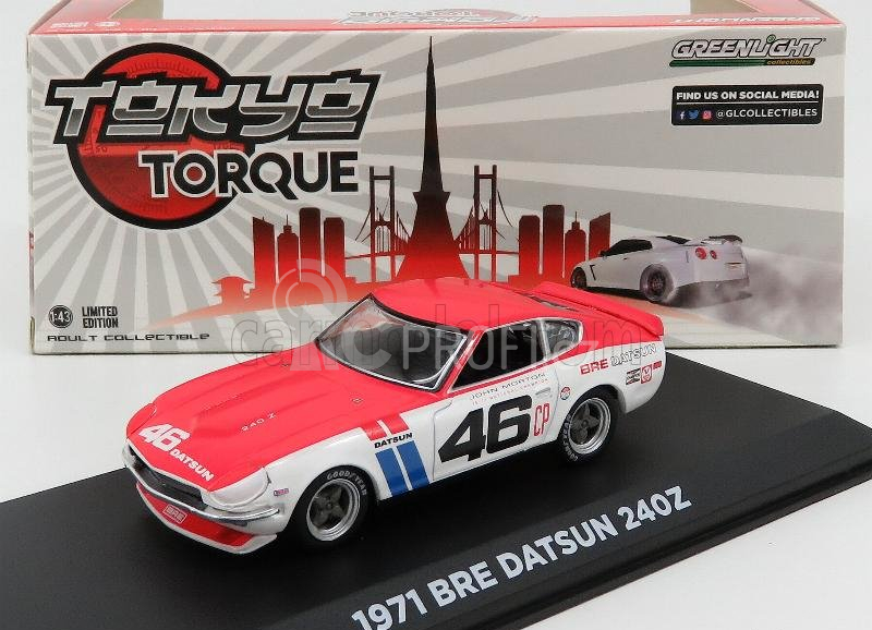 Greenlight Nissan Datsun 240z Bre N 46 Coupe 1971 J.morton 1:43 Bílá Červená