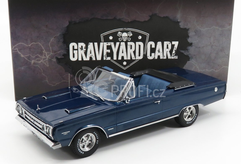 Greenlight Plymouth Belvedere Gtx Cabriolet Graveyard Carz 1967 1:18 Modrá Bílá