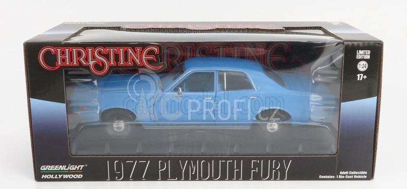 Greenlight Plymouth Fury 1977 - Christine Movie - Detective Rudolph Junkins 1:24 Světle Modrá