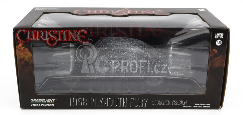 Greenlight Plymouth Fury 2-door 1958 - Scorched Version - Christine La Macchina Infernale 1:24 Black