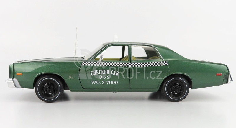 Greenlight Plymouth Fury Checker Cab Taxi 1976 - Beverly Hills Cop 1:18 Green Met