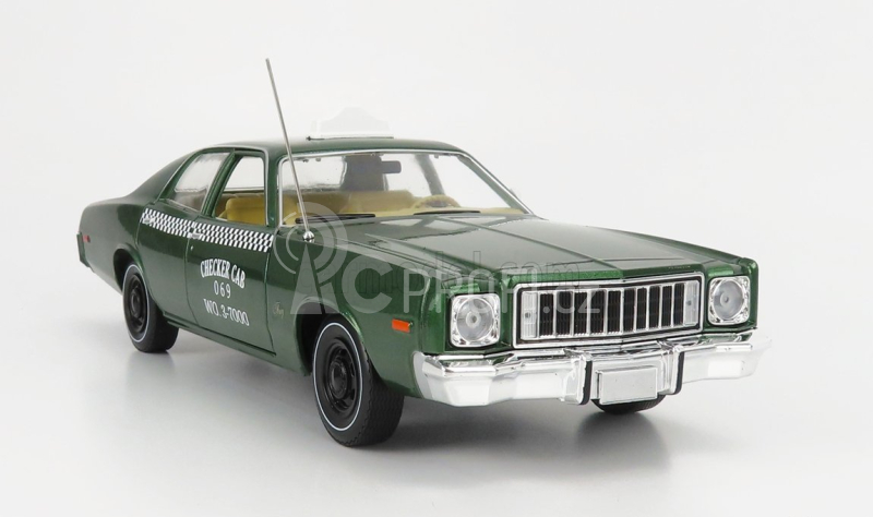 Greenlight Plymouth Fury Checker Cab Taxi 1976 - Beverly Hills Cop 1:18 Green Met