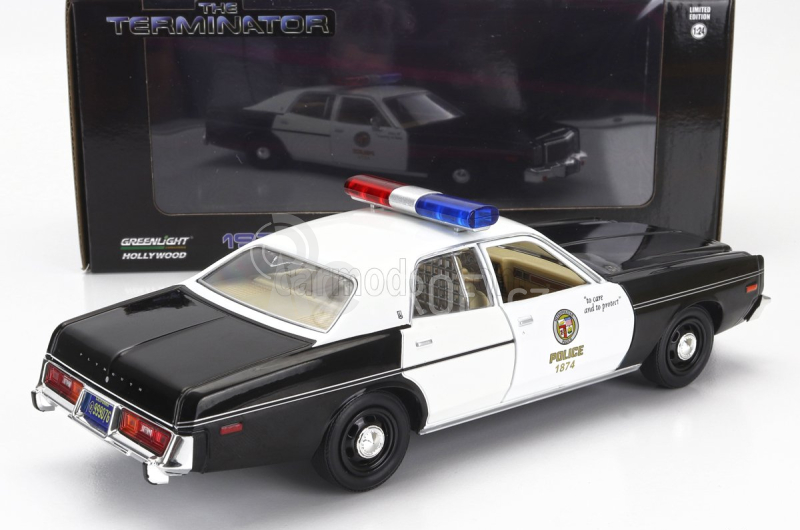 Greenlight Plymouth Fury Metropolitan Police 1977 - The Terminator 1:24 Černá Bílá