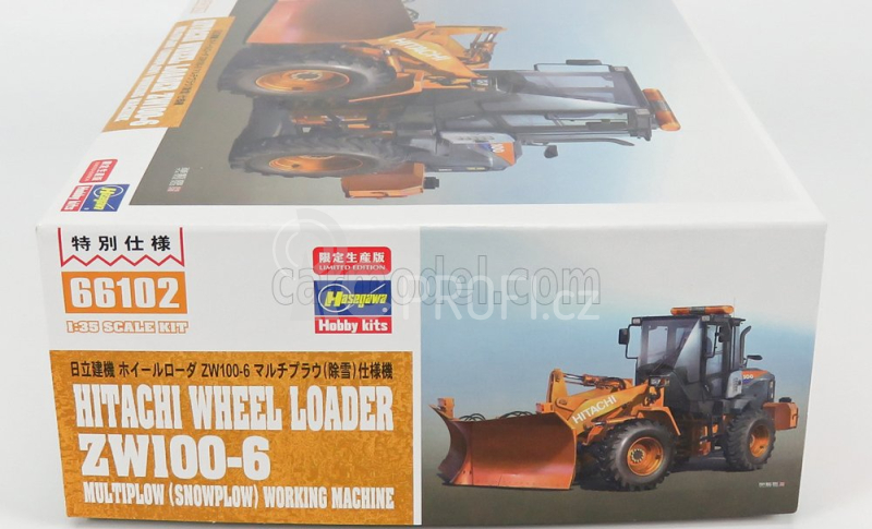 Hasegawa Hitachi fiat Zw100-6 Ruspa Gommata Tractor - Scraper - Spazzaneve - Snowplow 1:35 /