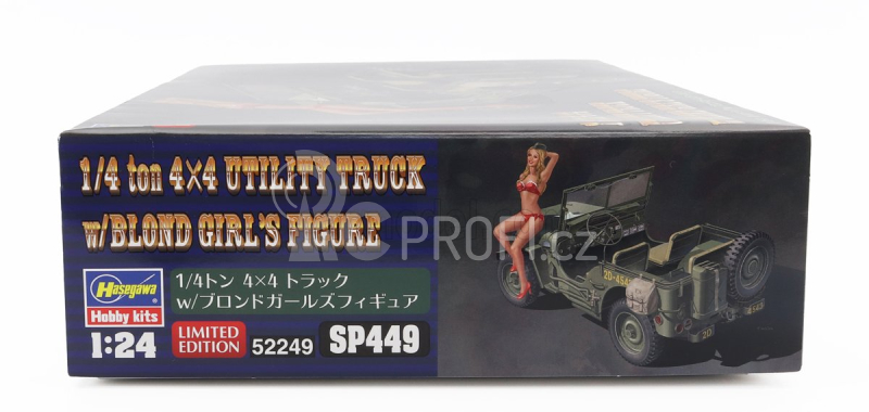 Hasegawa Jeep Willys Mb U.s 1/4 Ton 4x4 Military Utility Truck With Blond Girl Figure 1942 1:24 /