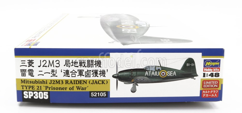 Hasegawa Mitsubishi J2m3 Raiden Type 21 Prisoner Of War Military Airplane 1942 1:48 /