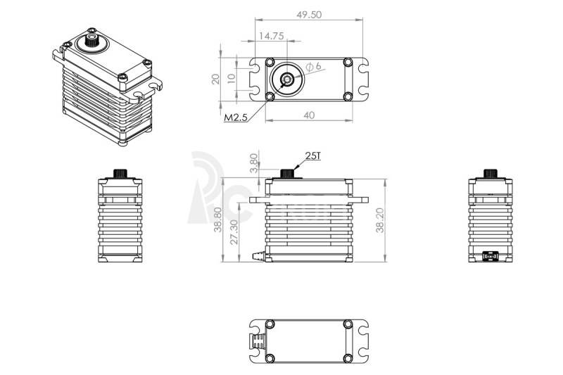 HBL550 (0.085s/60°, 38.0kg.cm)