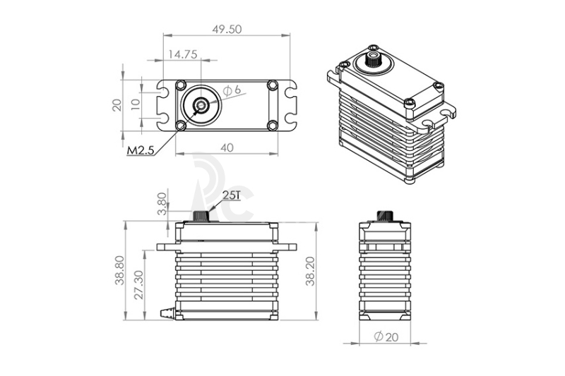 HBL575 (0.06s/60°, 24.0kg.cm)