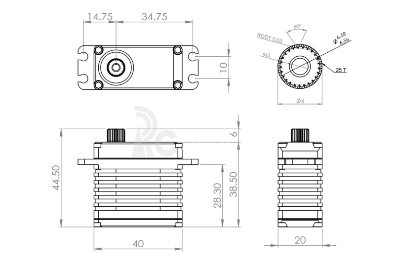 HBL850 (0.071s/60°, 24.9kg.cm)