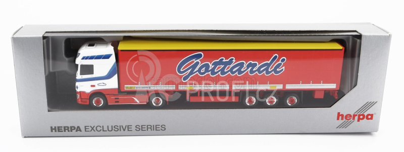 Herpa DAF Xf480 Truck Telonato Gottardi Transports 2017 1:87 Bílá Červená