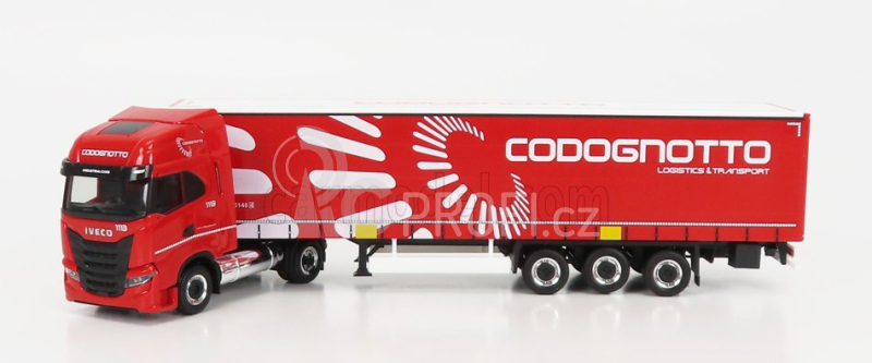 Herpa Iveco fiat S-way Truck Telonato Codognotto Transports 2020 1:87 Red