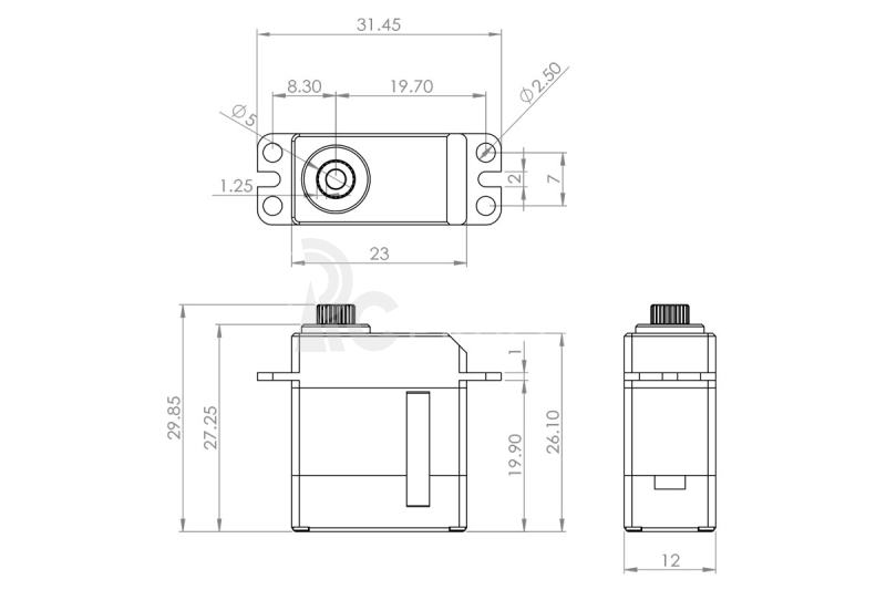 HV93 (0.05s/60°, 3.2kg.cm)