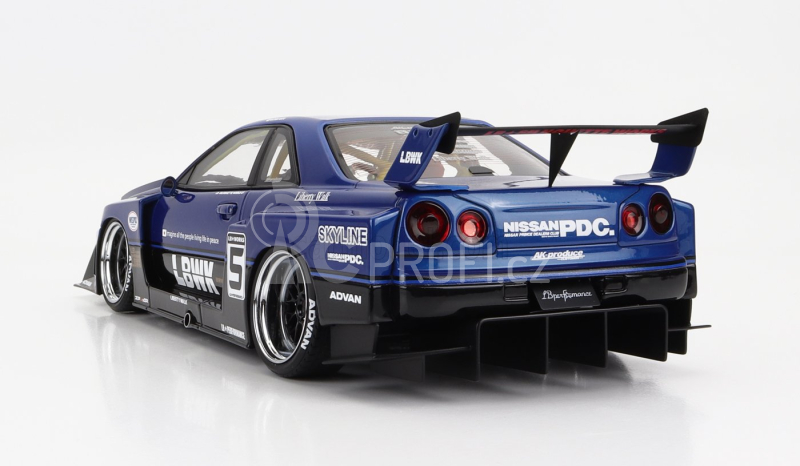 Ignition-model Nissan Skyline Lb-er34 N 5 Super Silhouette Lbwk 1996 1:18 Modrá Černá