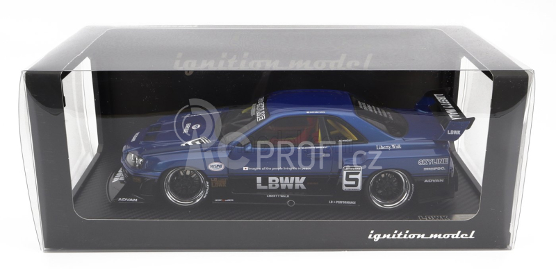 Ignition-model Nissan Skyline Lb-er34 N 5 Super Silhouette Lbwk 1996 1:18 Modrá Černá