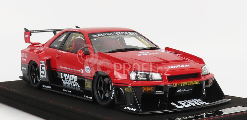 Inno-models Nissan Skyline Gt-r (r34) N 5 Lbwk Super Silhouette 2007 1:18 Červená Černá