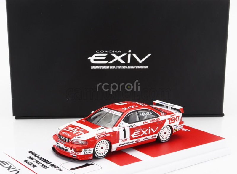 Inno-models Totota Set 2x Corona Exiv Zent N 1 Racing + Esso N 37 Racing 1995 1:64 Červená Bílá