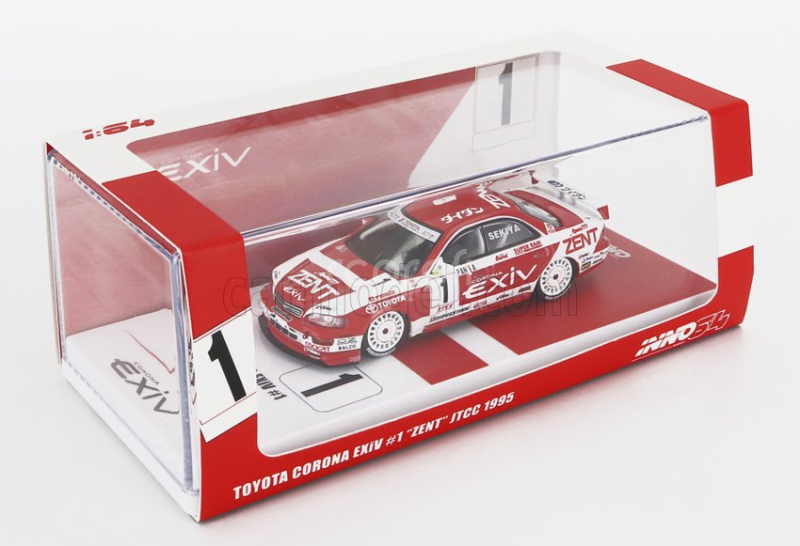 Inno-models Totota Set 2x Corona Exiv Zent N 1 Racing + Esso N 37 Racing 1995 1:64 Červená Bílá