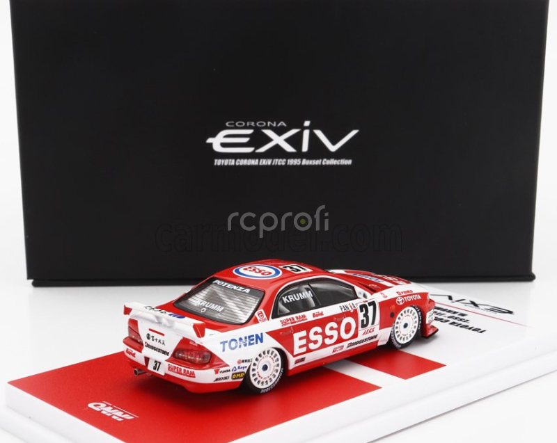 Inno-models Totota Set 2x Corona Exiv Zent N 1 Racing + Esso N 37 Racing 1995 1:64 Červená Bílá