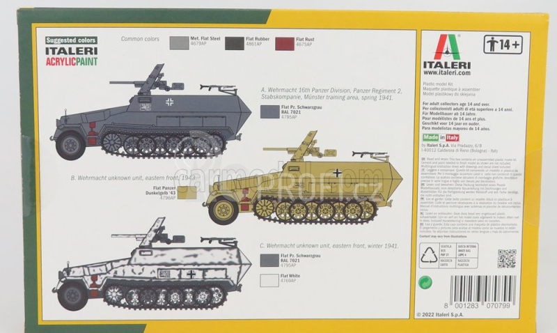 Italeri Tank Sd. Kfz. 251/10 Cingolato Truck Military 1942 1:72 /