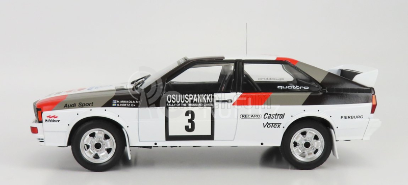 Ixo-models Audi Quattro N 3 Rally 1000 Lakes 1982 H.mikkola - A.hertz 1:18 Bílá Šedá Červená