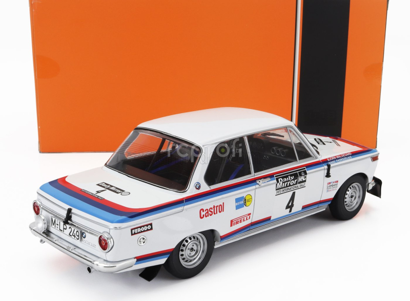 Ixo-models BMW 2002 Team Bmw Motorsport (night Version) N 4 Rally Rac 1973 Bjorn Waldegaard - Hans Thorszelius 1:18 Bílá