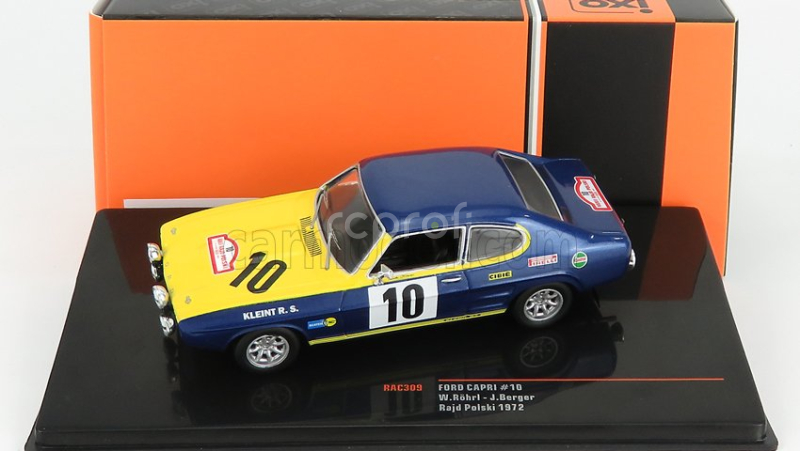 Ixo-models Ford england Capri 2600 Rs N 10 Rally Rajd Polski 1972 W.rohrl 1:43 Modrá Žlutá