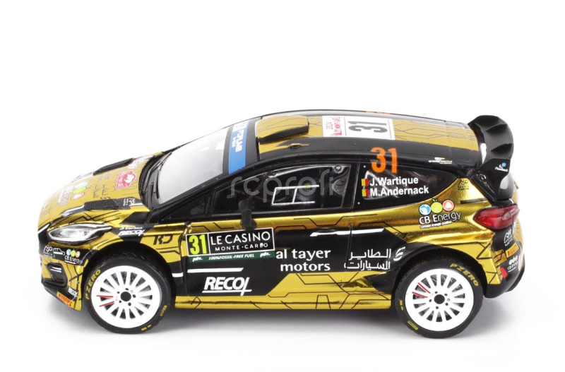 Ixo-models Ford england Fiesta Rally2 N 31 Rally Montecarlo 2024 John Wartique - Maxime Andernack 1:43 Žlutá Černá