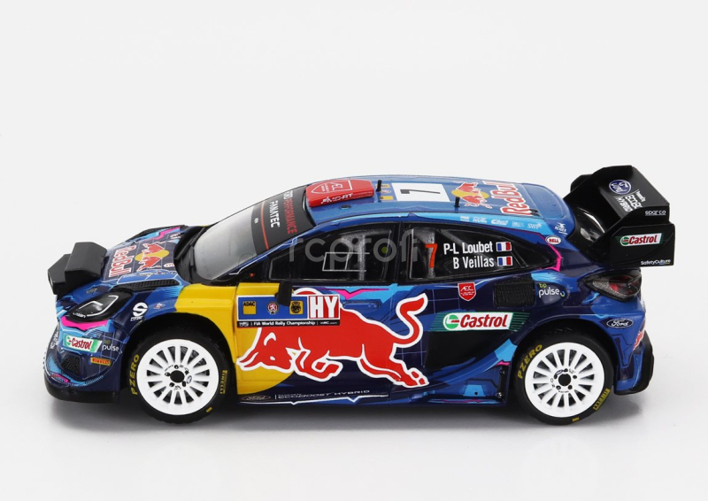 Ixo-models Ford england Puma Rally1 Red Bull Team M-sport Ford Wrt (night Version) N 7 Rally Central European 2023 Pierre Louis Loubet - Benjamin Veillas 1:43 Modrá Černá