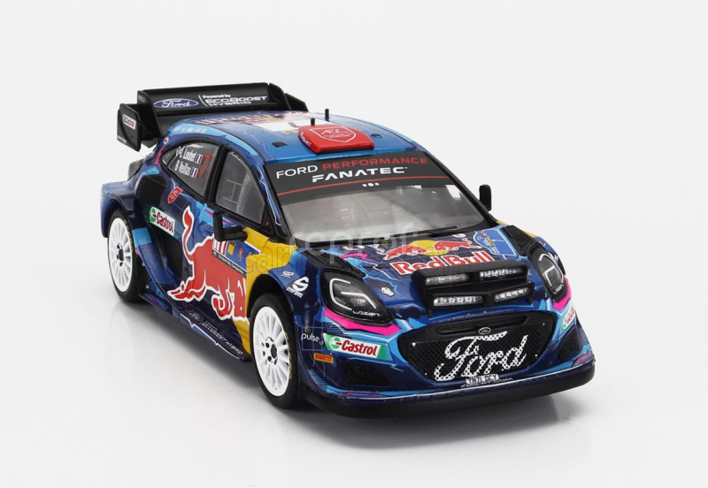 Ixo-models Ford england Puma Rally1 Red Bull Team M-sport Ford Wrt (night Version) N 7 Rally Central European 2023 Pierre Louis Loubet - Benjamin Veillas 1:43 Modrá Černá