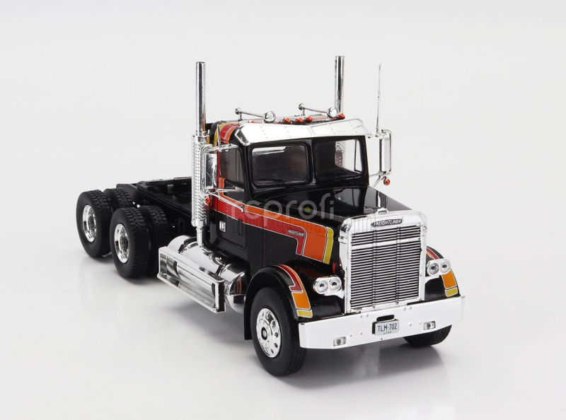 Ixo-models Freightliner Flc 120 64t Tractor Truck 3-assi 1977 1:43 Černá Červená Oranžová