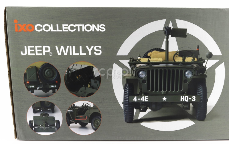 Ixo-models Jeep Willys Usa Army With Trailer 1941 - With Light & Sound Effects 1:8 Vojenská Zelená