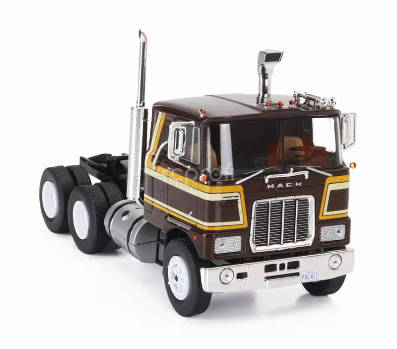 Ixo-models Mack F-series Tractor Truck 3-assi 1977 1:43 Hnědá 2 Tóny Žlutá