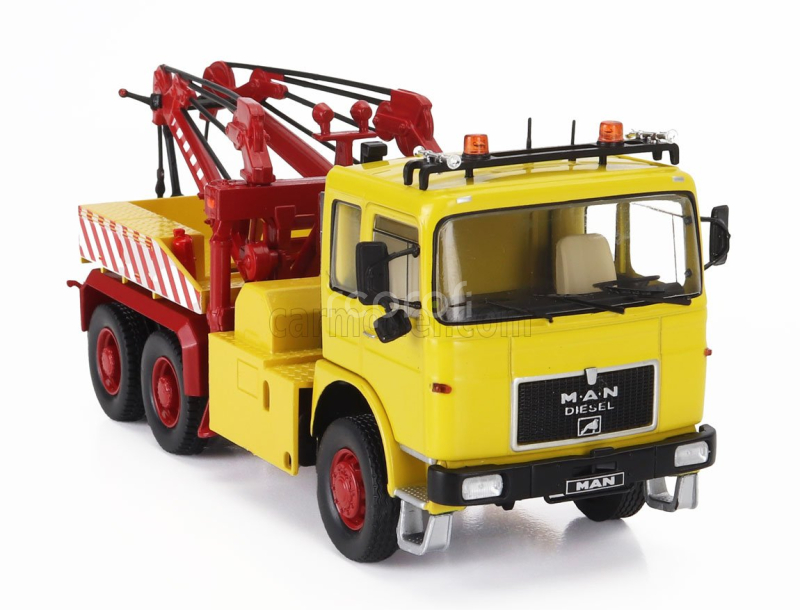 Ixo-models MAN F8 26.281 Tractor Truck 3-assi 1982 - Carro Attrezzi - Wrecker Road Service 1:43 Žlutá Červená