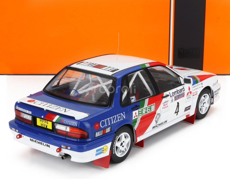 Ixo-models Mitsubishi Galant Vr-4 Team Mitsubishi Ralliart Europe N 4 Rac Rally 1990 Ari Vatanen - Bruno Berglund 1:18 Bílá Modrá Červená