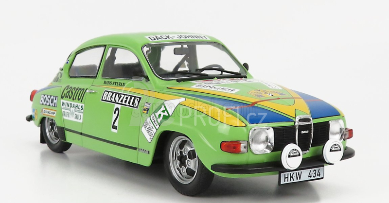 Ixo-models Saab 96 V4 N 2 Rally Sweden 1976 S.blomquist - H.sylvan 1:18 Zelená