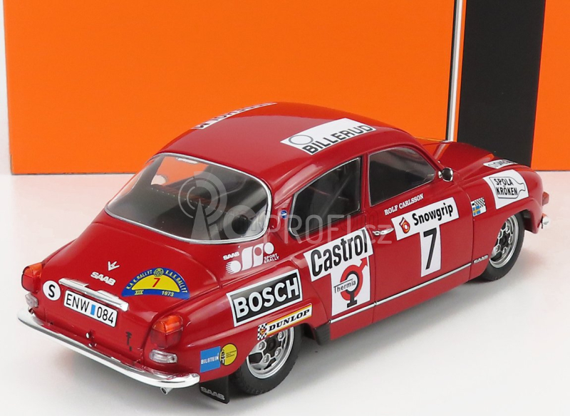 Ixo-models Saab 96 V4 N 7 Rally Sweden 1973 P.eklund - R.carlsson 1:18 Red