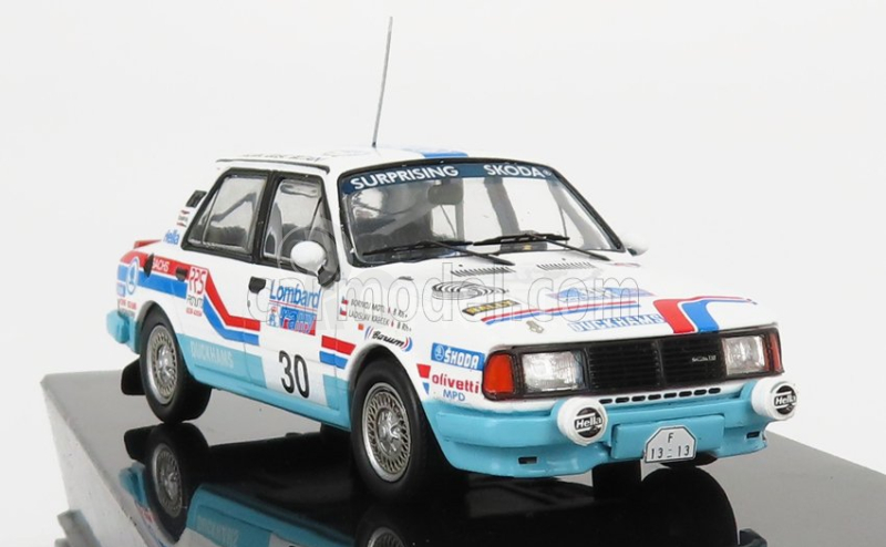 Ixo-models Škoda 130l N 30 Rally Rac Lombard 1987 L.Krecek - B.Moti 1:43, bílá