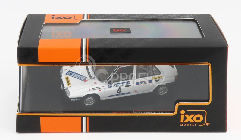 Ixo-models Škoda Favorit 136l (night Version) N 4 Rally Valašská Zima 1989 1:43, bílá