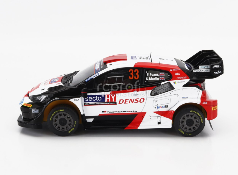 Ixo-models Toyota Yaris Gr Hybrid Rally1 Team Toyota Gazoo Racing Wrt N 33 Winner Rally Finland 2023 Elfyn Evans - Scott Martin 1:18 Bílá Červená Černá