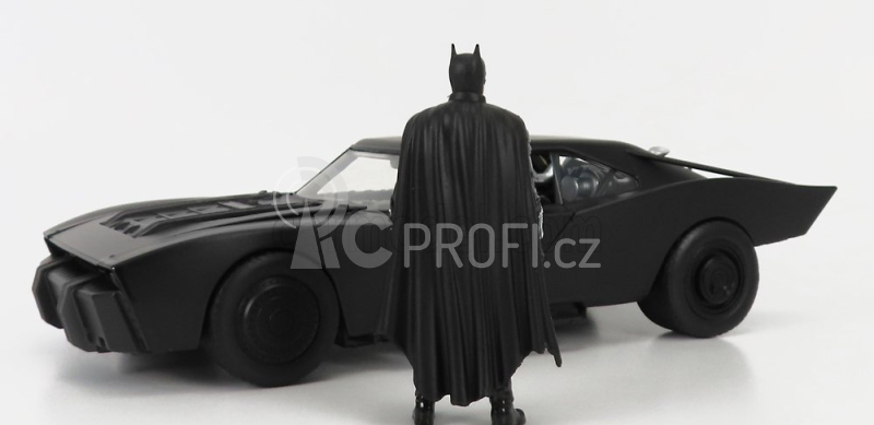 Jada Batman Batmobile With Figure 2022 - The Batman Movie 1:18 Matt Black