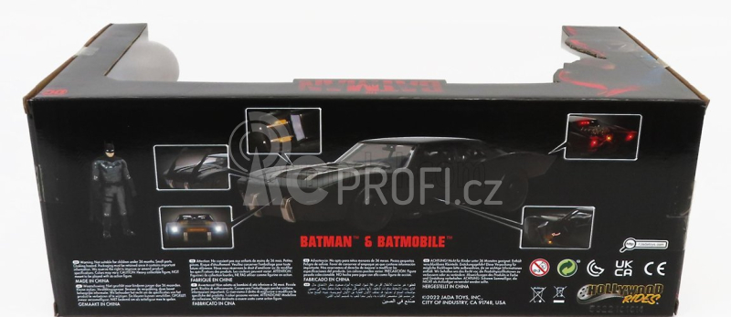 Jada Batman Batmobile With Figure 2022 - The Batman Movie 1:18 Matt Black