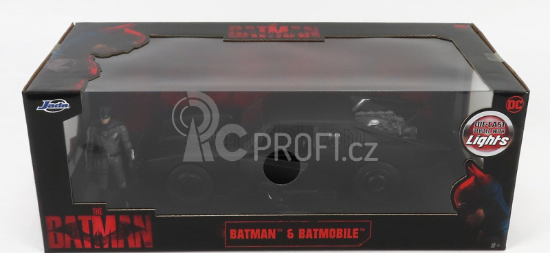 Jada Batman Batmobile With Figure 2022 - The Batman Movie 1:18 Matt Black