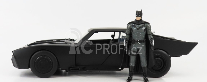 Jada Batman Batmobile With Figure 2022 - The Batman Movie 1:18 Matt Black